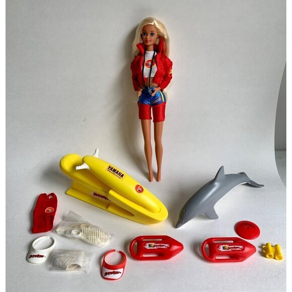 Mattel Barbie Baywatch Doll With WaveRunner Dolphin & Accessories - Picture 1 of 6